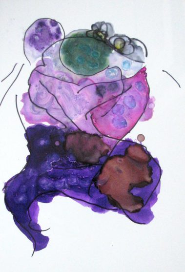 Exploring abstract painting using fluid inks on fine art paper at the JNAAG.