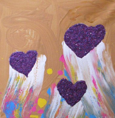 Golden Space Hearts